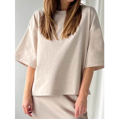 Crush / oversize beige t-shirt, Marta Hajduk-Pawlica, topy