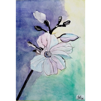 Kwiat jabłoni, akwarela . /240x320 mm/, Bogumiła Szufnara, obrazy akwarela