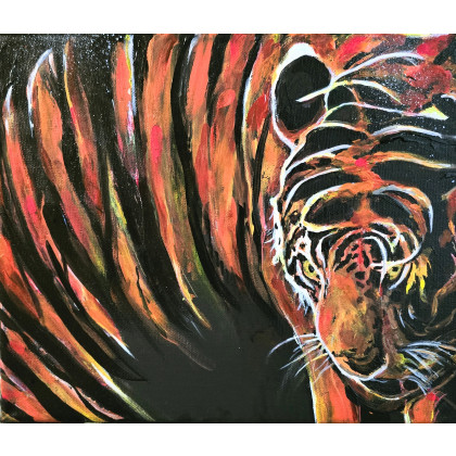 Tiger, tiger burning bright, Ewa Mościszko, obrazy akryl