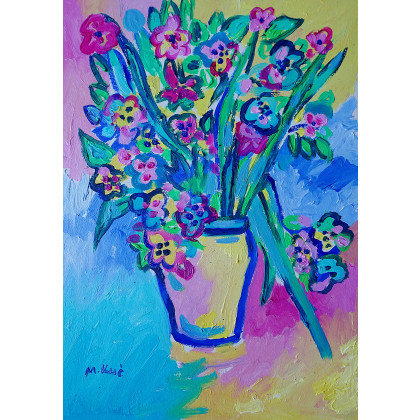 obraz olejny wiosenne kwiaty, Marlena Kuć, obrazy olejne