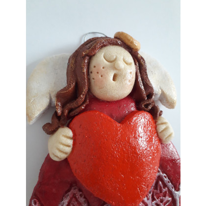 Aleksandra Pluta - anioły i aniołki - Karolinka  - anioł prezent, z masy solnej, rękodzieło foto #4