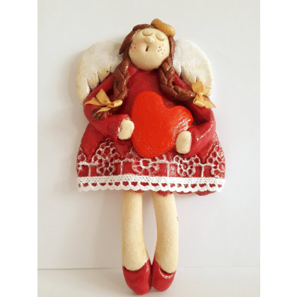 Aleksandra Pluta - anioły i aniołki - Urszulka - anioł prezent, z masy solnej, rękodzieło foto #1