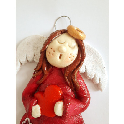 Aleksandra Pluta - anioły i aniołki - Zosieńka  - anioł prezent, z masy solnej, rękodzieło foto #3
