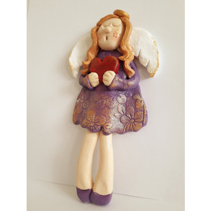 Aleksandra Pluta - anioły i aniołki - Amelka - anioł prezent, z masy solnej, rękodzieło foto #2
