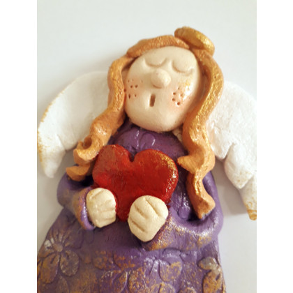 Aleksandra Pluta - anioły i aniołki - Amelka - anioł prezent, z masy solnej, rękodzieło foto #3