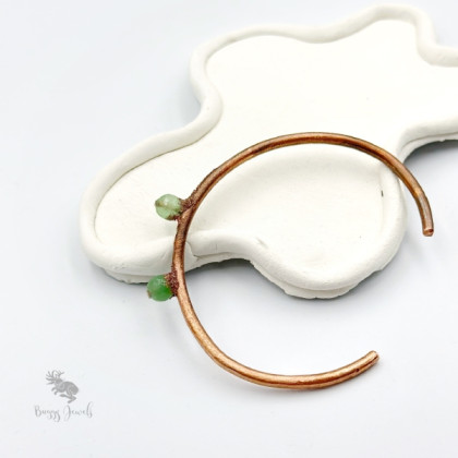 Buggy Jewels - bransoletki - Minimalistyczna Bransoletka Miedziana z Jadeitem foto #3