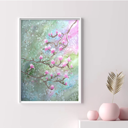 Akwarela A3. Magnolie, Małgorzata Domańska ART, obrazy akwarela