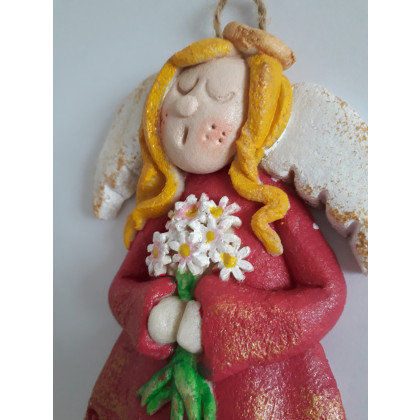Aleksandra Pluta - anioły i aniołki - Marylka - anioł prezent, z masy solnej, rękodzieło foto #4