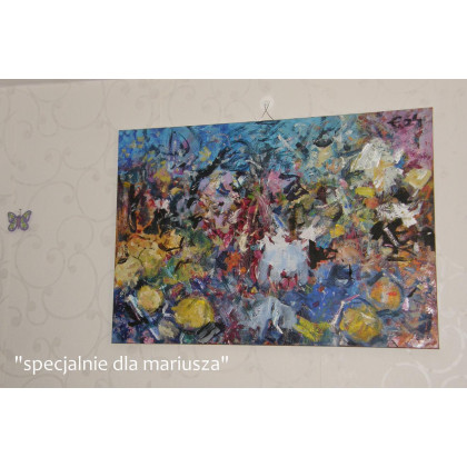 Eryk Maler - obrazy olejne - Kwiaty i jabłka, 70x100 cm, 2024 foto #1
