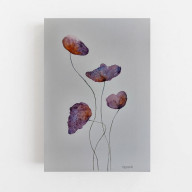Fioletowe kwiatki-  akwarela A4