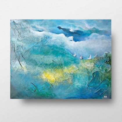 Morze-obraz akrylowy 40/50 cm, Paulina Lebida, obrazy akryl