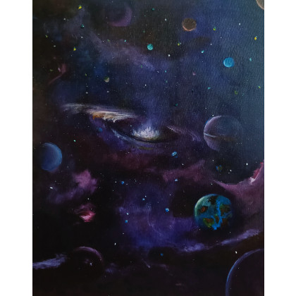 kosmos 40x50, Wojciech Matuszny, obrazy akryl