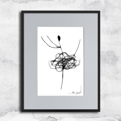 Autorska grafika z ramą (nr 92), Maja Gajewska, grafika tech. mieszana