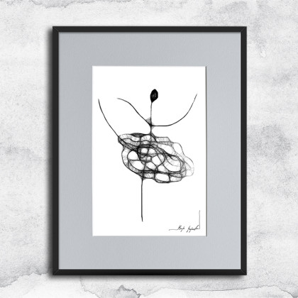 Autorska grafika z ramą (nr 91), Maja Gajewska, grafika tech. mieszana