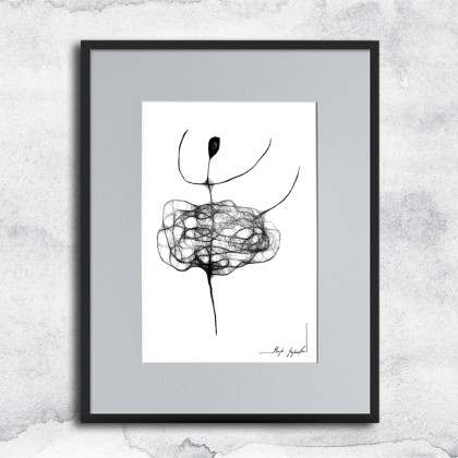 Autorska grafika z ramą (nr 89), Maja Gajewska, grafika tech. mieszana