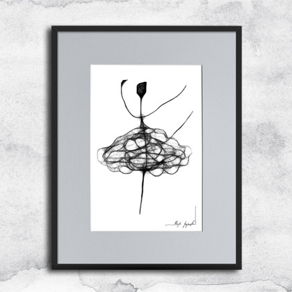 Autorska grafika z ramą (nr 88), Maja Gajewska, grafika tech. mieszana