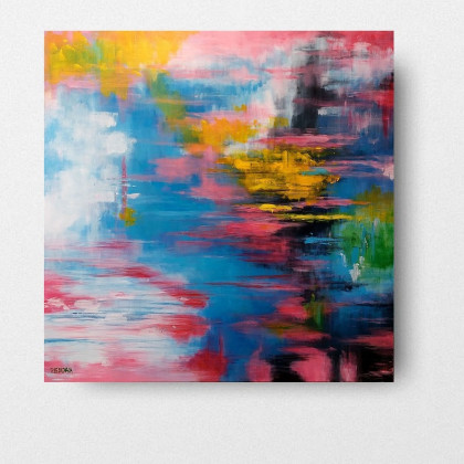 Abstrakcja -obraz akrylowy 120/120 cm, Paulina Lebida, obrazy akryl