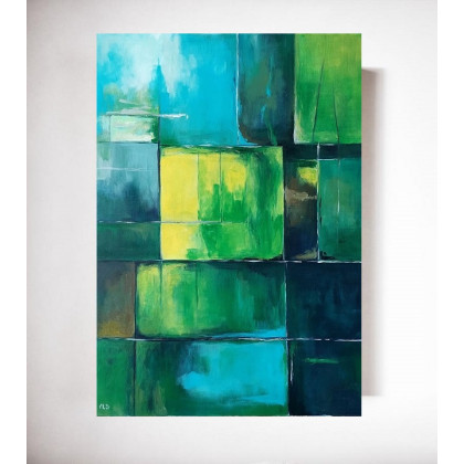 Abstrakcja -obraz akrylowy 100/70 cm, Paulina Lebida, obrazy akryl