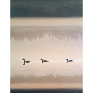 RÓWNOLEGŁE ODBICIA, OBRAZ OLEJNY, 95X75 CM