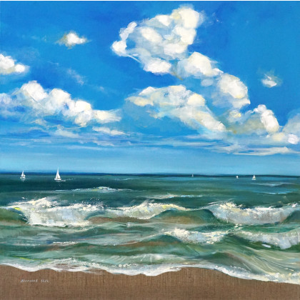 Morskie orzeźwienie 80 cm na 80 cm, Aleksandra Adamczak, obrazy akryl