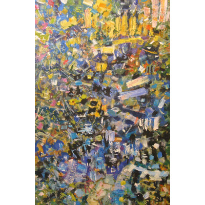 Domy nad wodą, 120x80, 2024, Eryk Maler, obrazy olejne