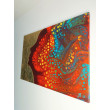 INVINCIBLE II 60x90 Kobieta Duży obraz abstrakcyjny ze złotem do salonu