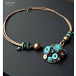 Turkusowy naszyjnik w stylu boho unikat handmade dla fanki turkusów PREZENT