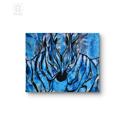 Ewa Mościszko - obrazy akryl - Kompozycja  2 prac  pt.Barwy miłości foto #2