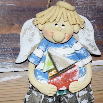 Będę marynarzem - anioł prezent, na szczęcie, z masy solnej, rękodzieło, magosza, anioły i aniołki