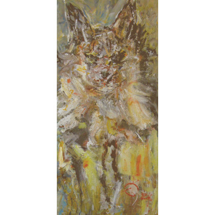 Kot, 45x90 cm, 2024, Eryk Maler, obrazy olejne