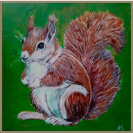 Wiewiórka, akryl 30X30 cm.