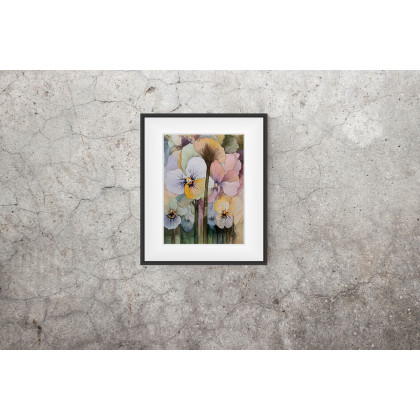 Joanna Tomczyk - obrazy akwarela - Bratkowe echa myśli, Akwarela 31 x 23 cm foto #1