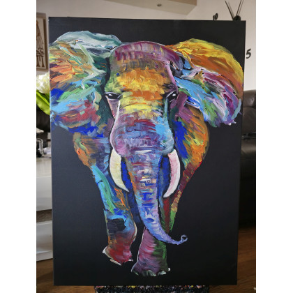 Słoń 50x70cm, Wojciech Adalberto, obrazy akryl