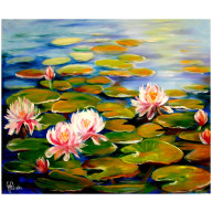 NENUFARY OBRAZ OLEJNY 50CM-60CM