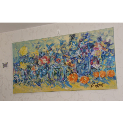 Mimikra Motyla, 70x140, 2025, Eryk Maler, obrazy olejne