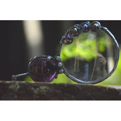 wersetka - wisiory - Purple drops  - wisior fioletowa lupa do czytania. foto #1