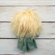 Lala - ŻABKA, dekoracja tekstylna, OOAK, pocket doll