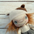 Lala - PIESEK, dekoracja tekstylna, OOAK, pocket doll