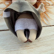Lala - PIESEK, dekoracja tekstylna, OOAK, pocket doll