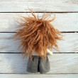 Lala - PIESEK, dekoracja tekstylna, OOAK, pocket doll