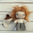 Lala - PIESEK, dekoracja tekstylna, OOAK, pocket doll