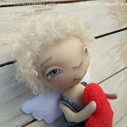 szarotka - anioły i aniołki - ANIOŁEK, AMOREK, CHERUBINEK lalka - dekoracja tekstylna, OOAK foto #2
