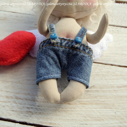 szarotka - anioły i aniołki - ANIOŁEK, AMOREK, CHERUBINEK lalka - dekoracja tekstylna, OOAK foto #3