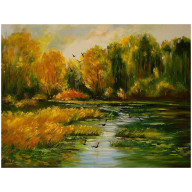 NAD JEZIOREM.OBRAZ OLEJNY 60-80CM