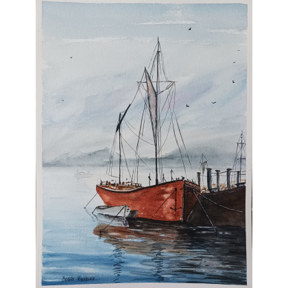 Beata Rudecka - obrazy akwarela - Akwarela Akwarelka Obraz pt. Przy Kei 31 x 23 cm foto #1