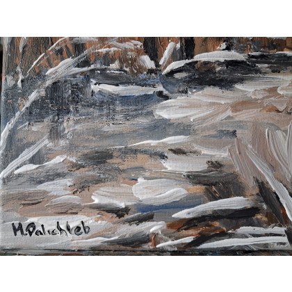Monika Palichleb - obrazy akryl - Bocian, malarstwo akrylowe, 50x40cm foto #3