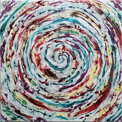 Alive! 60x60 cm abstrakcja, Joanna Bilska, obrazy akryl