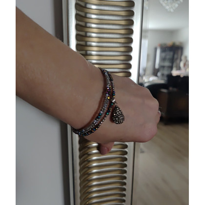unikatart - bransoletki - Bransoletka Naszyjnik Czarna Turkus Boho Sznurek bra1 foto #3