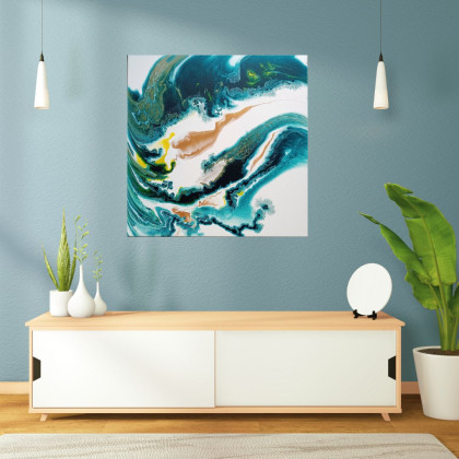 Joanna Bilska - obrazy akryl - Złote Piaski 70x70 cm abstrakcja foto #1