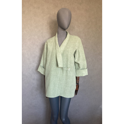 PinPin Joanna Musialska - kurtki,żakiety - Kimono 100% len oko z frędzlami. foto #2